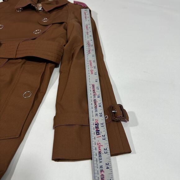 Burberry Wharfbridge Size US 4 Chestnut Brown Gabardine Trench Coat NWT $2550 - Picture 10 of 15
